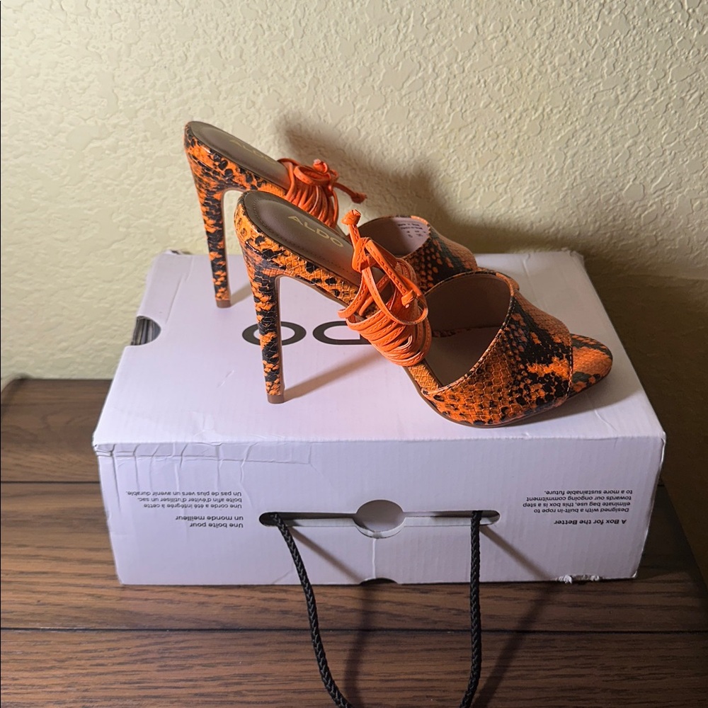 Aldo - Lace Up Snakeskin Wrap Heels